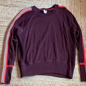 Athleta Burgundy Sweater with Red Accents